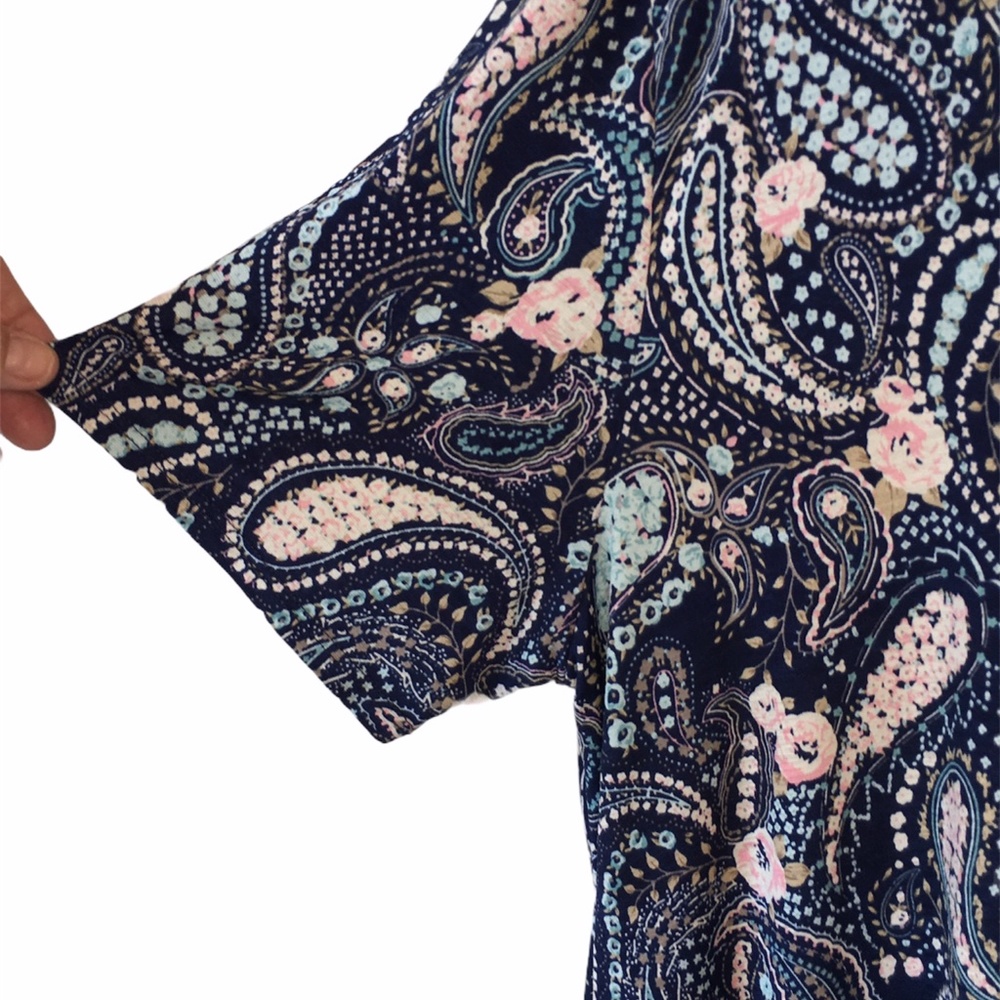 PAISLEY SHORT SLEEVE DRESS WITH POCKETS - Picture 4 of 7